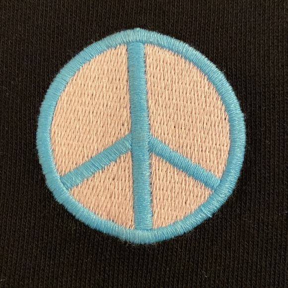 Nordstrom BP NWT Embroidered Peace Crew Neck Crop Sweatshirt Size Small - Picture 4 of 8